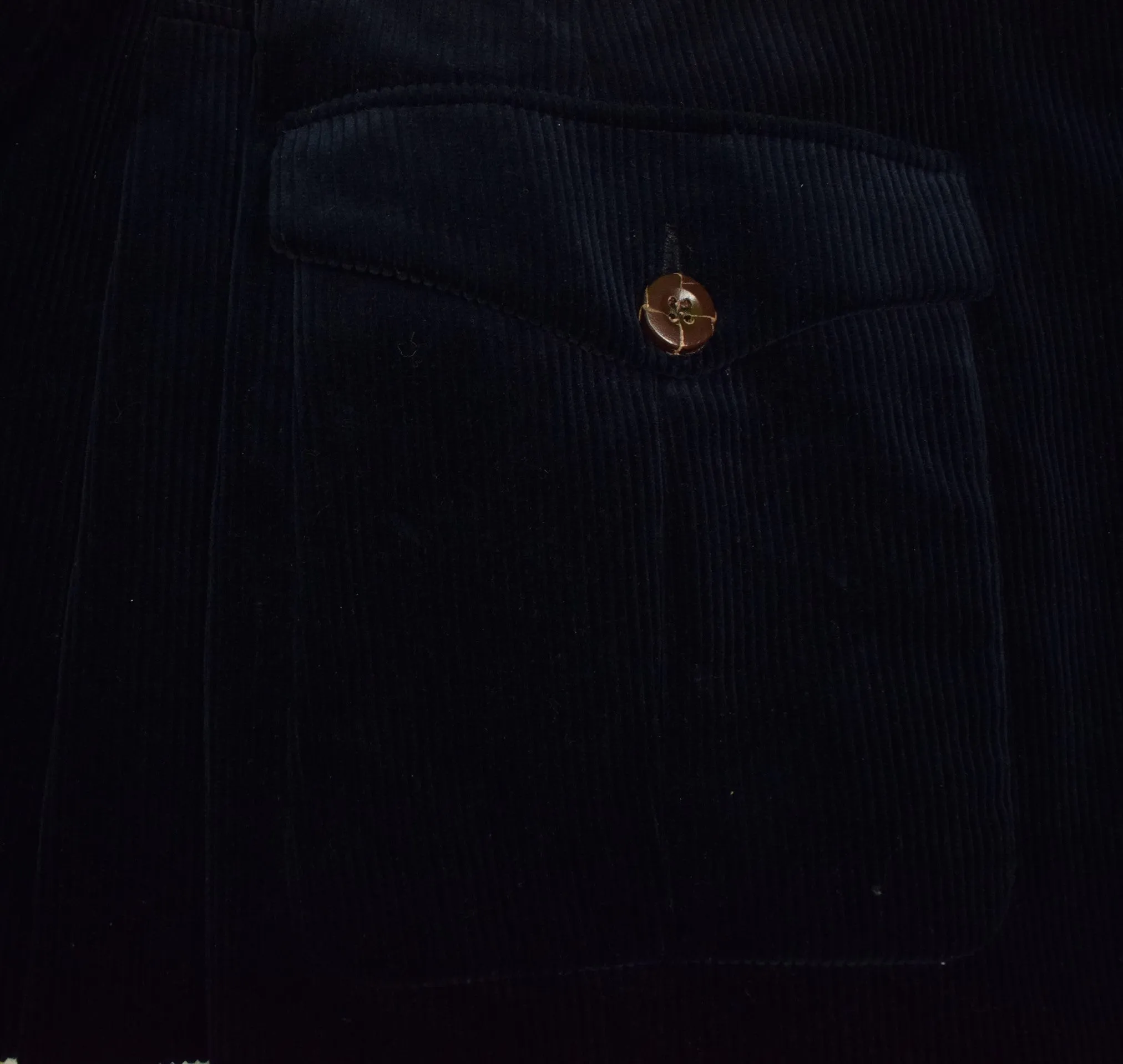 "Cordings Piccadilly Navy Cord w/ Choc Suede Trim Jacket" Sz: 40R