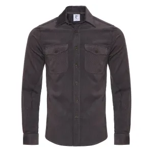 R2 Amsterdam Greyish Brown Corduroy Shacket
