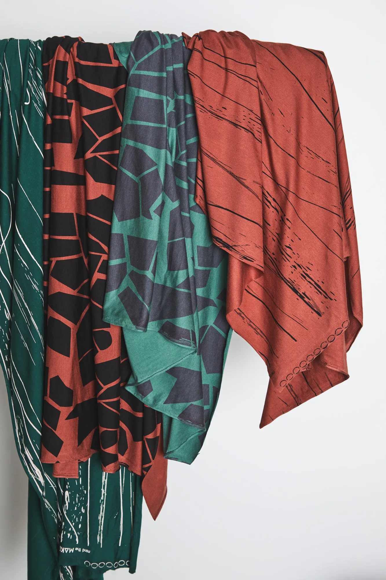 REMNANT 0.38 Metre - Mind The MAKER - Odd Puzzle Chalky Green ECOVERO™ Saja Viscose Jersey