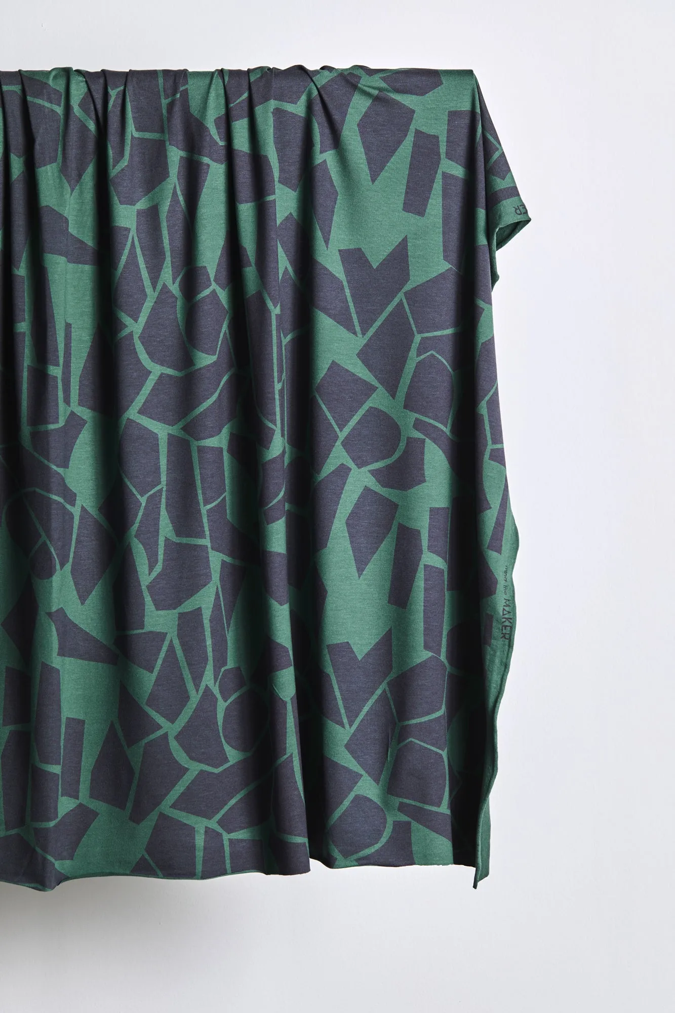REMNANT 0.38 Metre - Mind The MAKER - Odd Puzzle Chalky Green ECOVERO™ Saja Viscose Jersey