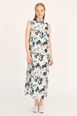 Silk Voile White Floral Highland Dress