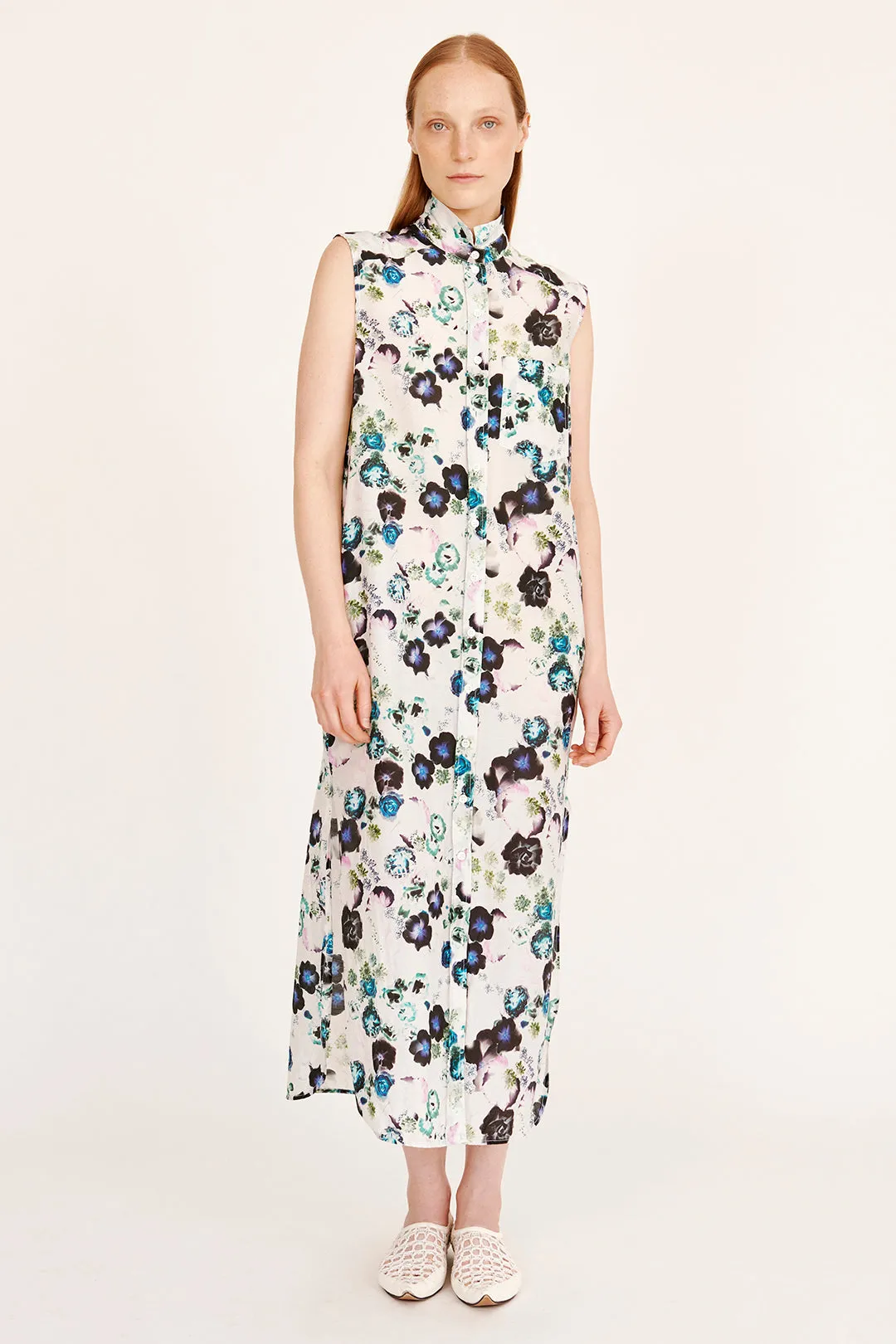 Silk Voile White Floral Highland Dress