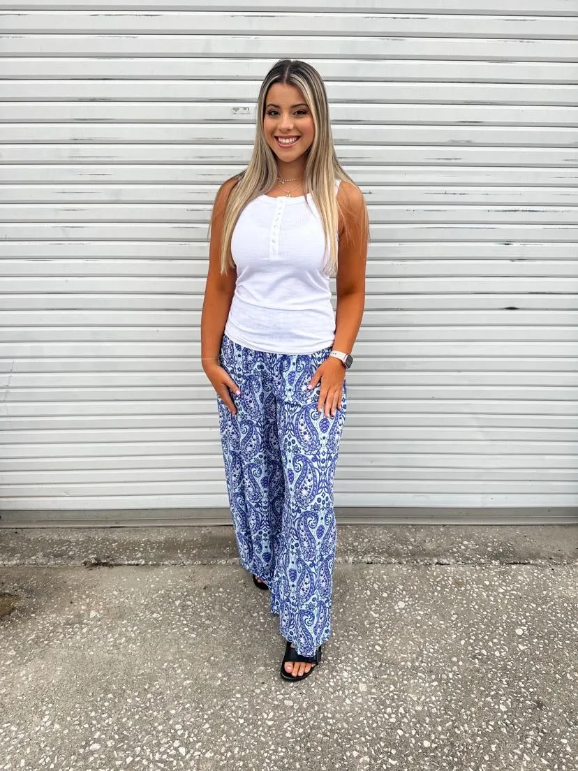 Simply Southern Palazzo Pants- Paisley