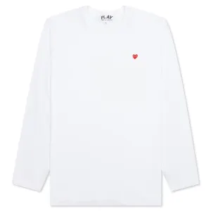 Small Red Heart L/S T-Shirt - White
