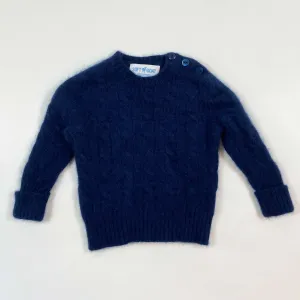 Soft Goat navy cable knit cashmere sweater 1Y