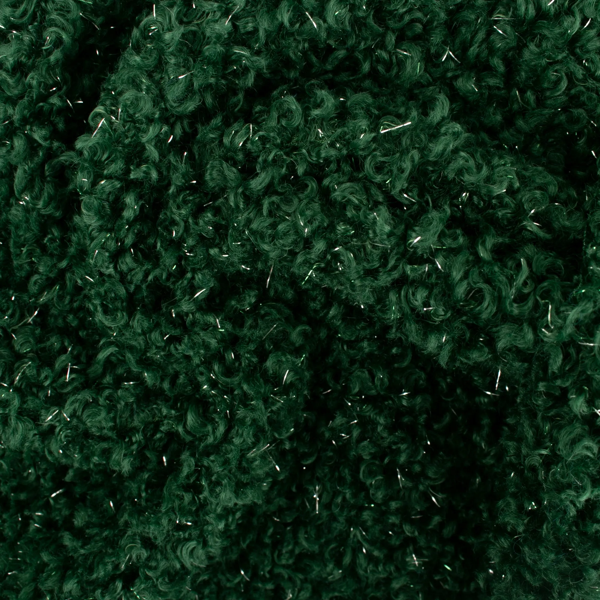 Solid Metallic Bouclé - MARGOT - Green forest