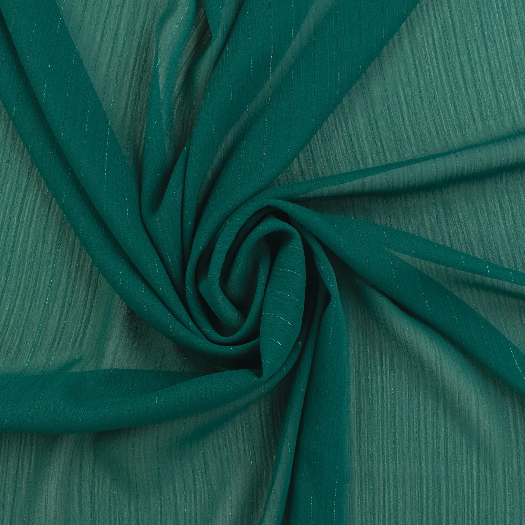 Solid Metallic Chiffon Yoryu - CHANTAL - 007 - Teal