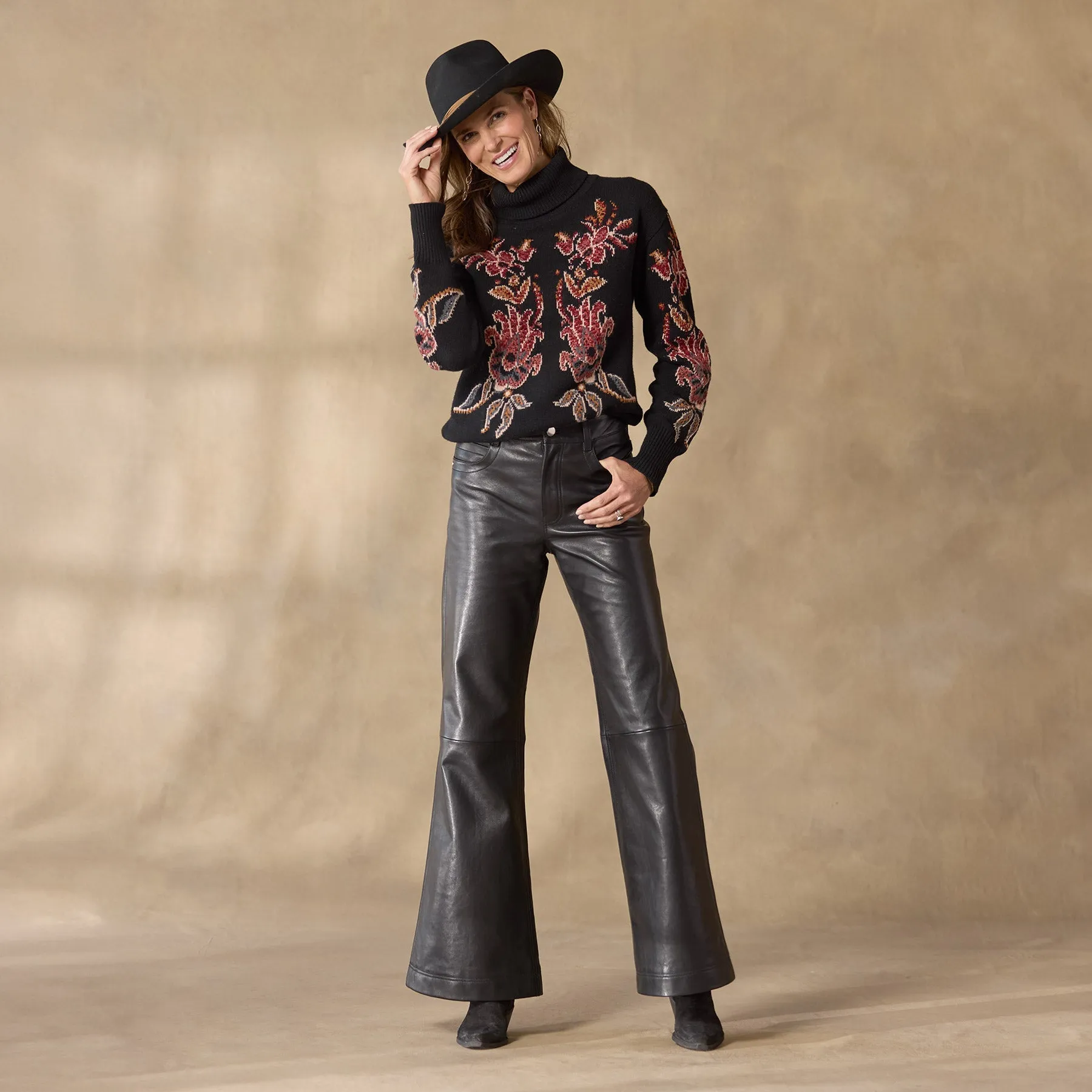 St Anton Wideleg Leather Pants