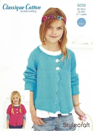 Stylecraft Classique Cotton Pattern 9259 - Girls' Cardigans - NOW €1.00