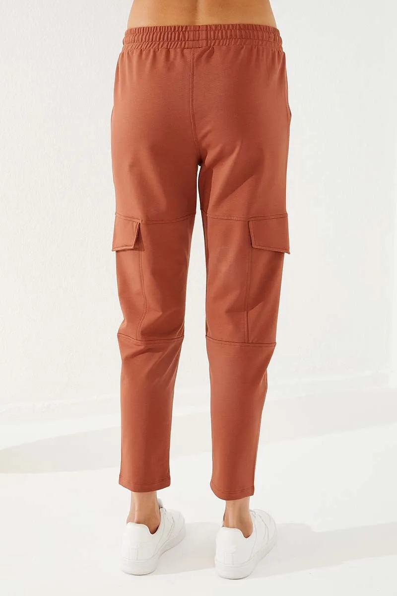 TMY Cinnamon High Waist Cargo Pocket Comfortable Fit Slim Leg Women's Sweatpants - 94588 - Tangancícuaro de Arista