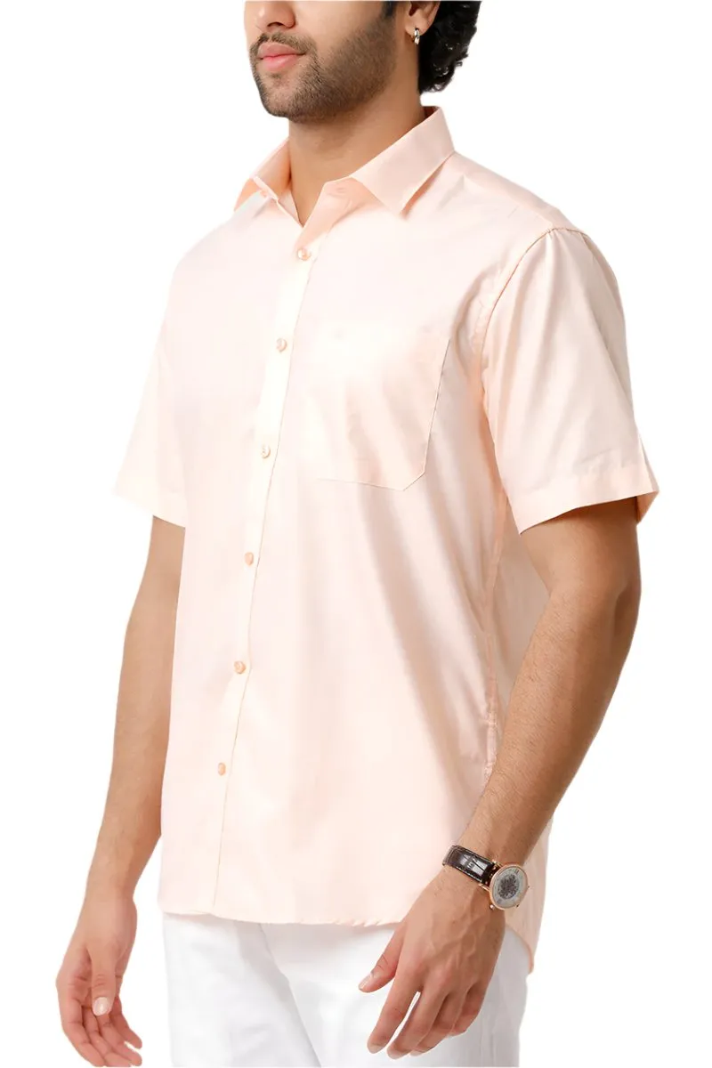 Tuscany -  Peach Orange Formal Shirts for Men | Ariser