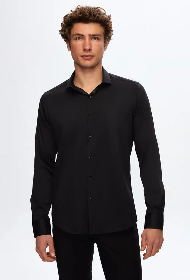Twn Slim Fit Plain Travel Shirt