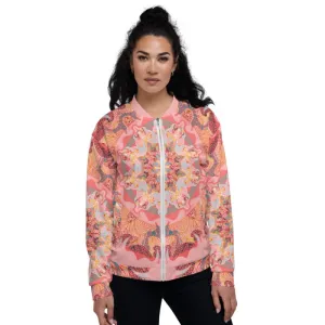 Unisex Bomber Jacket - Mandala Pink