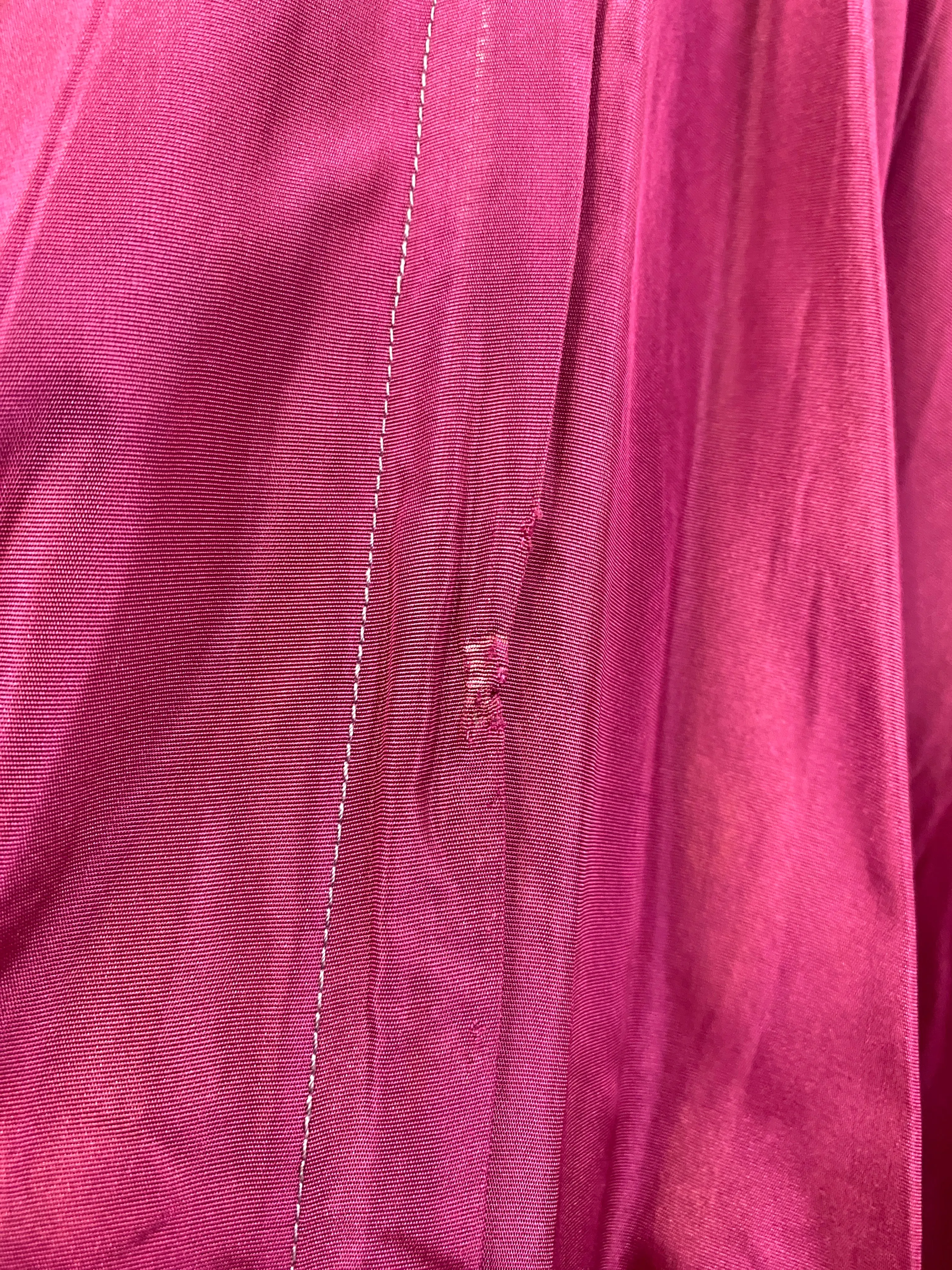 Vintage 1940s Magenta Taffeta Circle Maxi Skirt, W26"