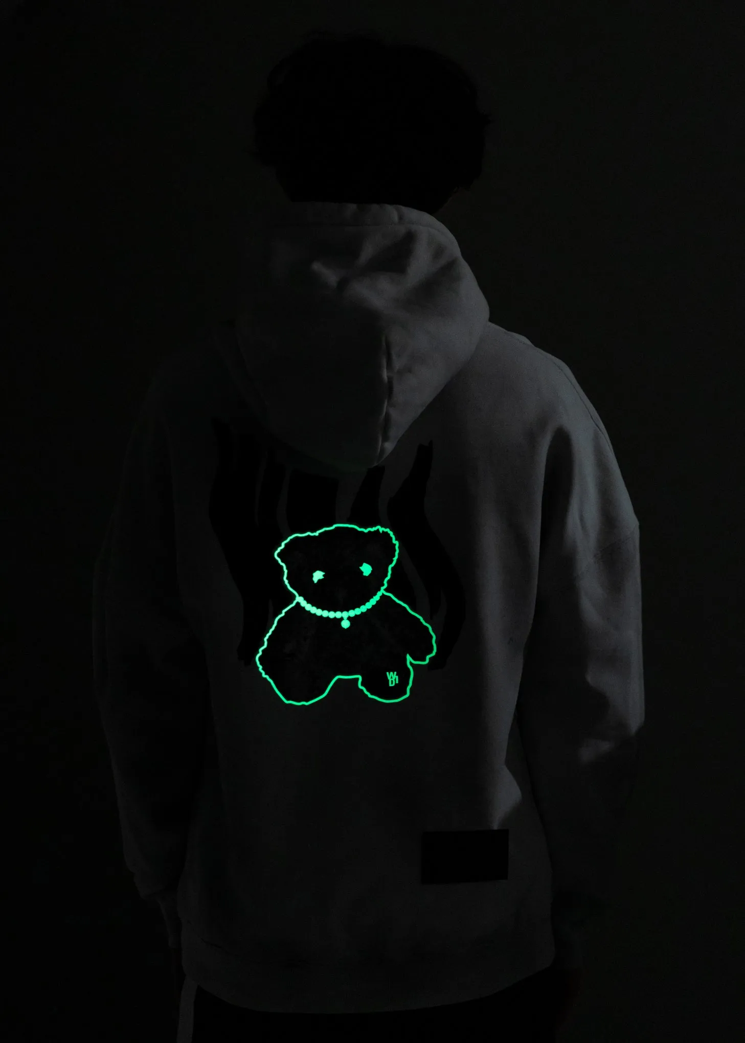 White Glow In The Dark Teddy Hoodie