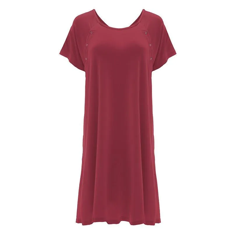 Women's Solid Bamboo Labor and Delivery Hospital Gown - Wild Strawberry