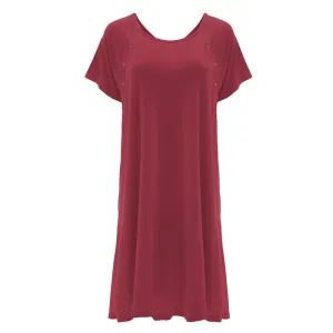 Women's Solid Bamboo Labor and Delivery Hospital Gown - Wild Strawberry