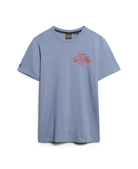 Workwear Scripted Graphic T-Shirt - Tidal Blue Slub