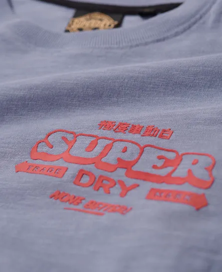 Workwear Scripted Graphic T-Shirt - Tidal Blue Slub