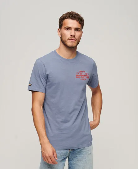 Workwear Scripted Graphic T-Shirt - Tidal Blue Slub