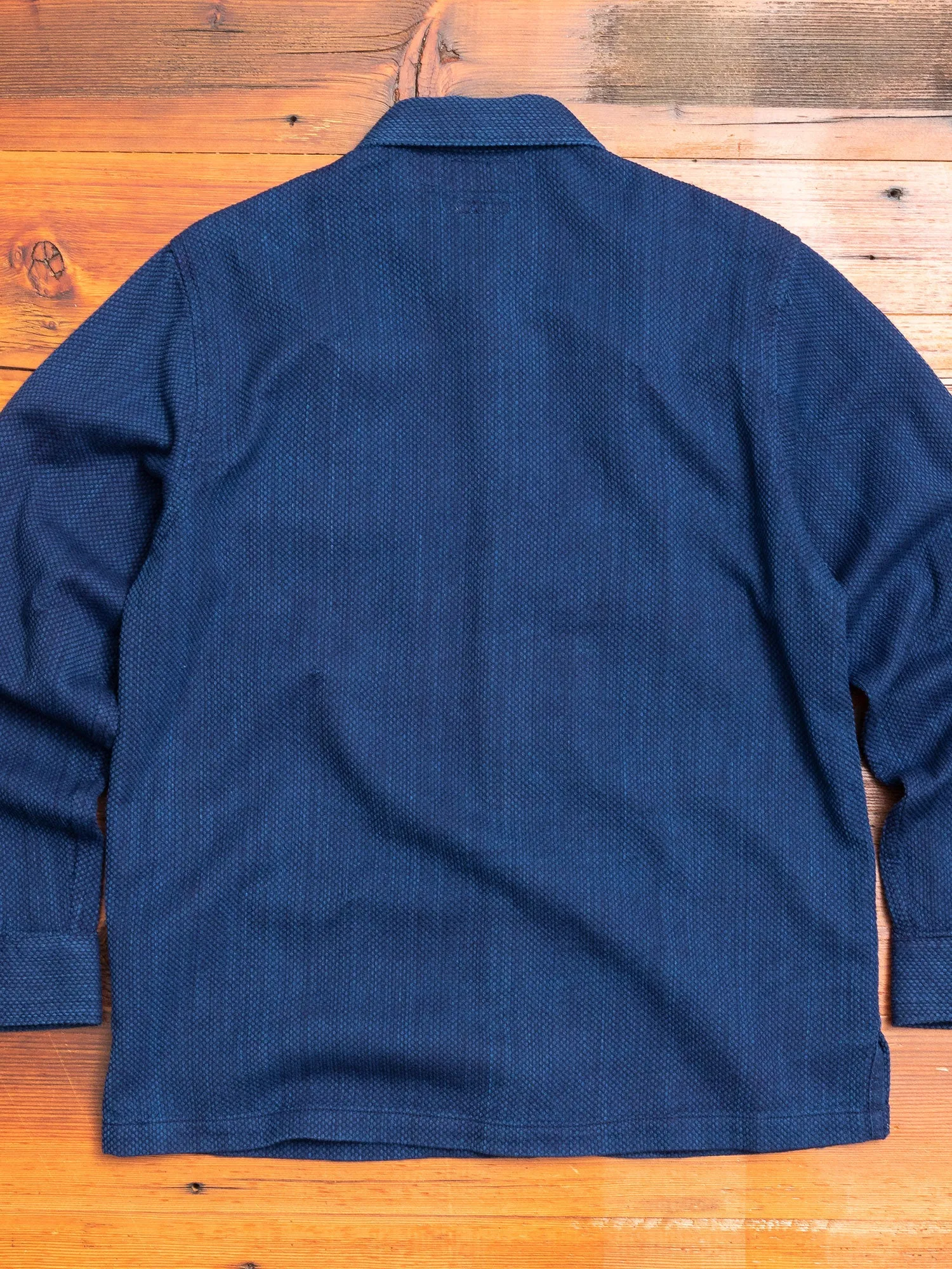 Yarn Dyed Sashiko Overshirt in Indigo