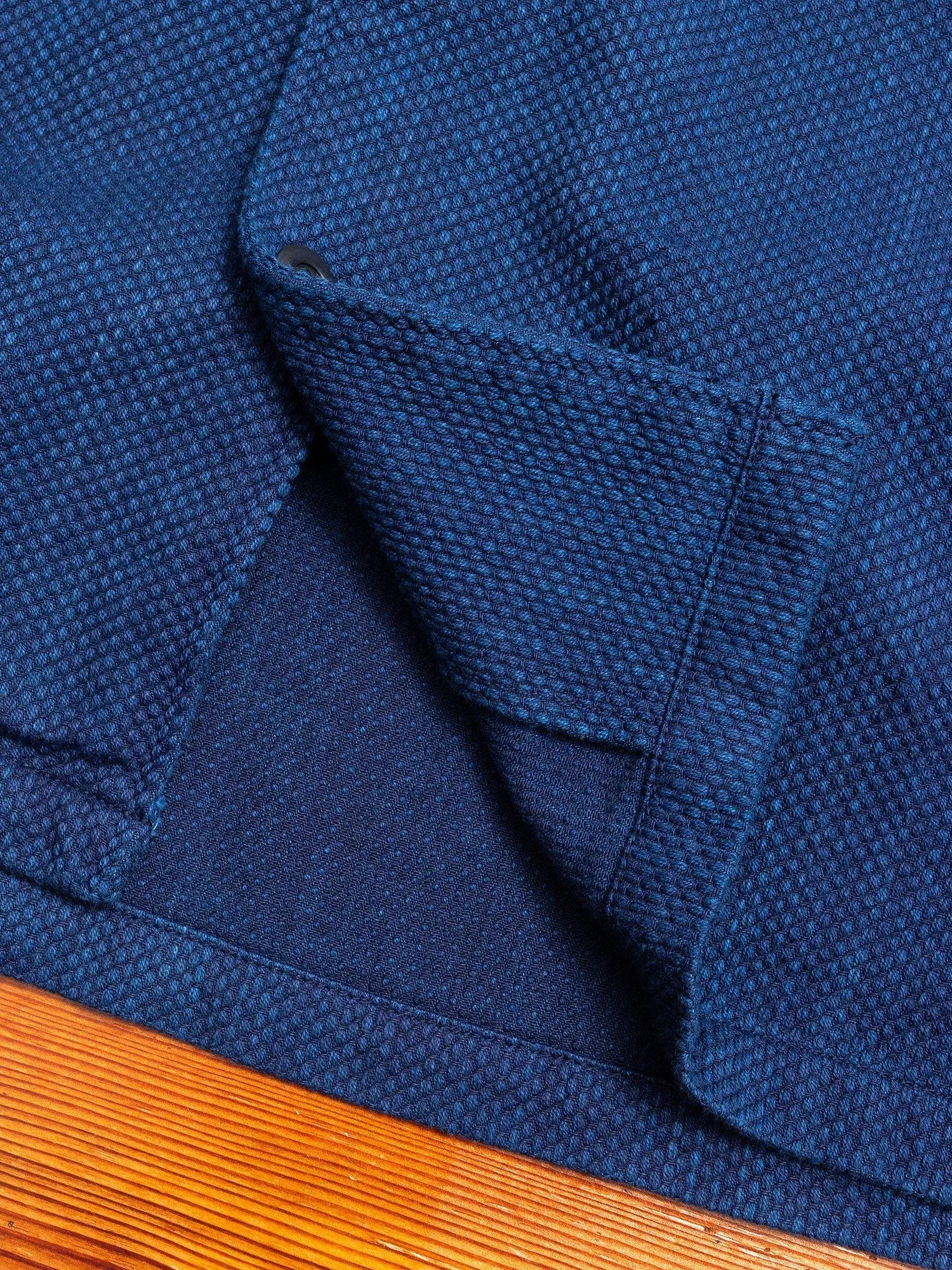 Yarn Dyed Sashiko Overshirt in Indigo