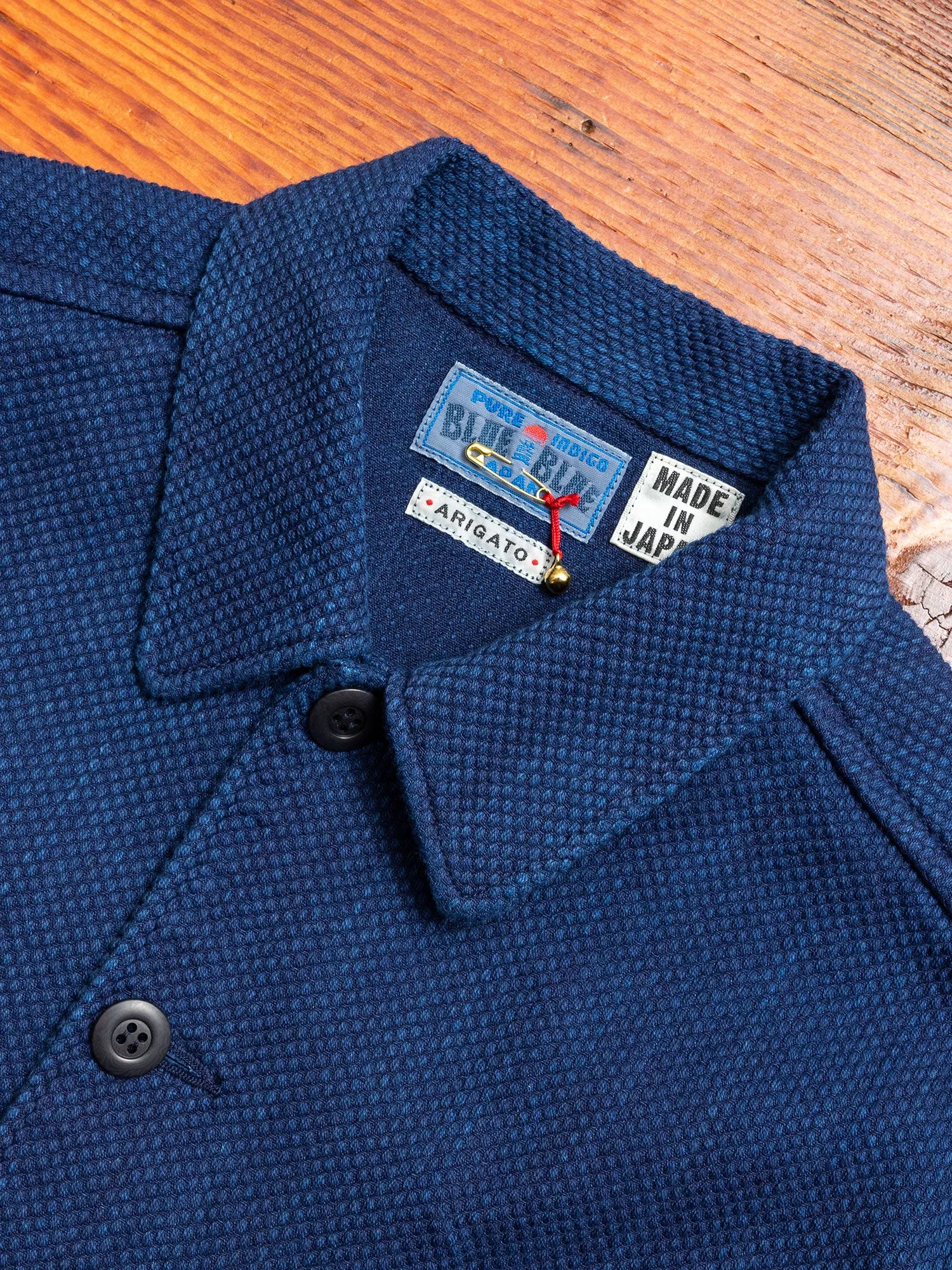 Yarn Dyed Sashiko Overshirt in Indigo