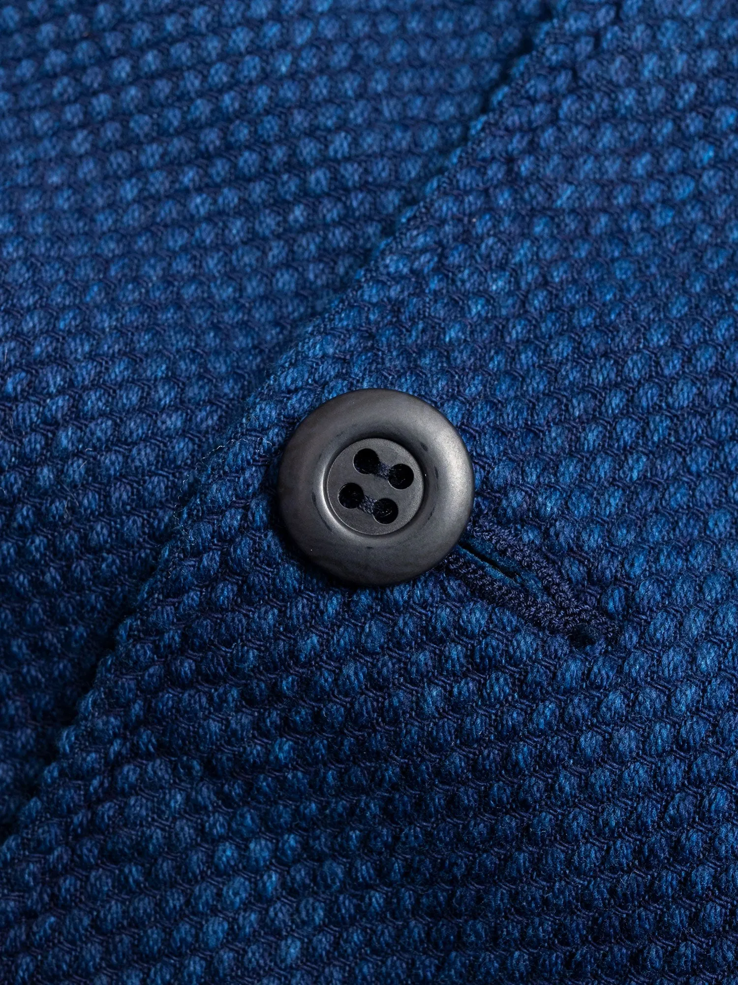 Yarn Dyed Sashiko Overshirt in Indigo